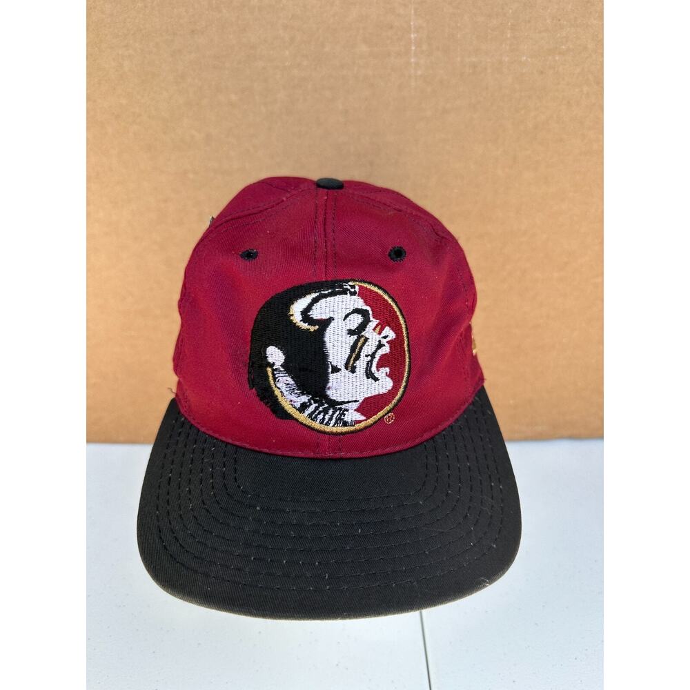 VINTAGE Florida Seminoles FSU THE GAME Hat Mens 7 3/8 Red Maroon Fitted W/ Pin * - Picture 4 of 10